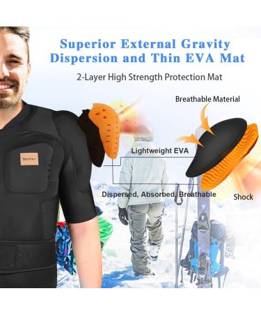 Benken Ultra Light Ski Body Tank Back Protector | Anti-Collision Jacket for Snowboarding & Skating - International Shipping Available - Buy Online on GoSupps.com