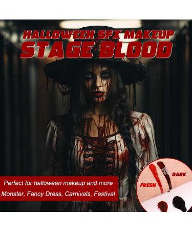 Bobisuka Halloween Kunstblut 2 Set - Realistic Washable Fake Blood for Carnival Film & Theater | Dark Red & Scarlet Red - Buy Online on GoSupps.com
