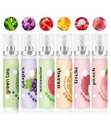 6 Count Breath Spray Dry Mouth Spray Breath Freshener Peach Grapes and Various Fruit Flavors 0.74 fl.oz/Bottle