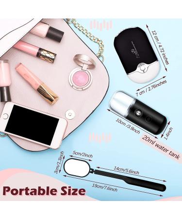 3 Pcs Nano Mister & Mini USB Lash Fan Set for Lash Extensions | Handheld Lash Mirror & Portable Facial Steamer | 20 ml Water Tank | Black Simple Style - Buy Online on GoSupps.com