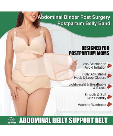 Postpartum Belly Band Abdominal Binder Skin-Friendly Compression Wrap for C-Section Recovery (Medium Z-Beige) - Buy Online on GoSupps.com