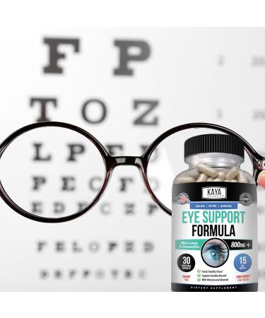 Kaya Naturals Eye Health Supplement Lutein and Zeaxanthin Vision Health Eye Strain Support 800 mg Vitamin Supplement 30 Capsules 30 Count (Pack of 1) - Buy Online on GoSupps.com