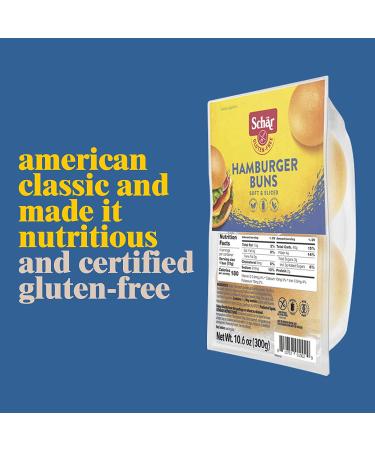 Schar - Hamburger Buns - Certified Gluten Free - No GMO's  Lactose  Wheat or Preservatives - (10.6 oz) Honey 10.6 Ounce (Pack of 1) - Buy Online on GoSupps.com