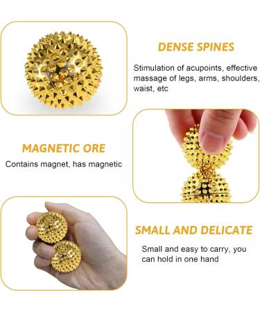 Buy Hedgehog Massage Balls - Magnetic Acupressure for Back Legs Feet & Hands - 2 Pieces Golden - Buy Online on GoSupps.com