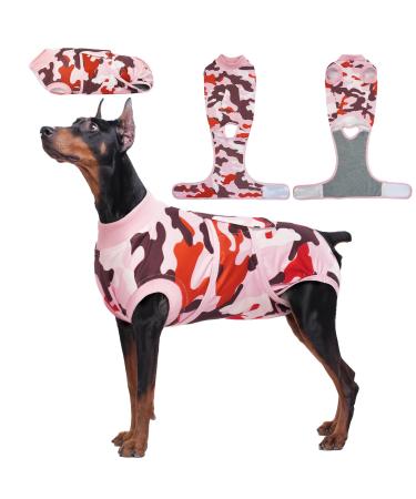 Kuoser dog body after op - camouflage dogbody after castration of medical body dog breathable op body dog castration bitch/male Alternative to protective collar for dogs xl rosat thread color - Buy Online on GoSupps.com