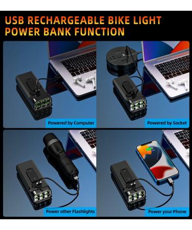 2023 New 6 LED 9000 Lumen Super Bright Bike Lights - 360 Rotatable Headlight | 10 Modes, 24+ Hrs Runtime, USB Rechargeable, Waterproof | Free Taillights | Night Riding Bicycle Light - Buy Online on GoSupps.com