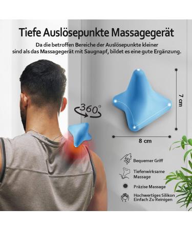 Dongshen Triggerpunkt Presser Set - Ultimate Massage Device for Muscle Pain Relief in Shoulders Neck Arms Back & Legs - 3 Versatile Triggers - Ideal for Floor & Wall Use - Blue - Buy Online on GoSupps.com