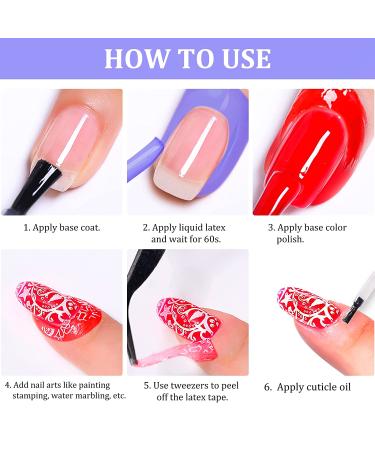 Liquid Latex for Nails - 30ML Upgraded Latex Nail Polish Barrier Peel off &  Nail Polish Protector for Fingers with Tweezers, Cuticle Oil for Nails  Growth Treatment & Nail Repair for Damaged