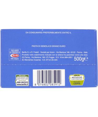  Barilla Barilla Semolina Pipe Rigate No. 91 6 pieces of 500 g 3 kg  - Buy Online on GoSupps.com