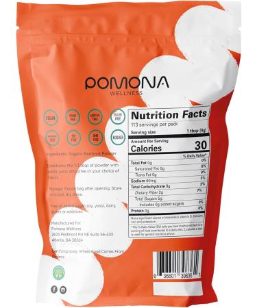 Pomona Wellness Organic Beetroot Powder - Vegan Superfood Non-GMO Nitric Oxide Booster | Raw Beet Pre Workout Powder for Energy & Immune Support - USDA Organic 1 lb Bag - Buy Online on GoSupps.com