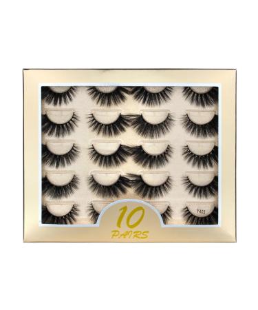 UAMOU 50/100/300pairs Natural Mink Eyelashes Faux 3d Mink lashes Strip Thick Dramatic False Eyelashes Extension Makeup Cils Cheerfully (Color : Y403 Size : 10 boxes)