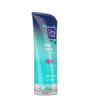 Clean & Clear Deep Action Oil-Free Exfoliating Facial Scrub - Deep Pore Cleansing Cooling Face Wash with Natural Beads 5 oz - Refreshing Daily Face Scrubber for All Skin Types - Buy Online on GoSupps.com
