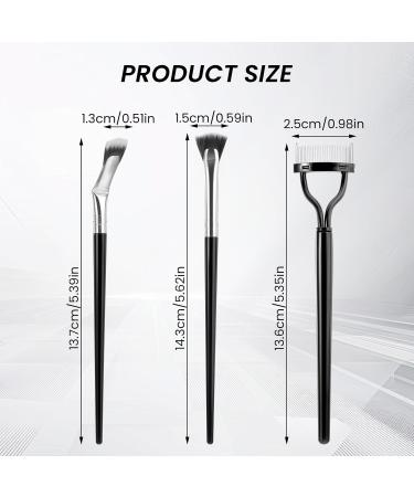Simarro 3Pcs Eyelash Brush Set | Angle Brush & Steel Tooth Comb for Natural Lifted Lashes & Eyebrows - Portable Makeup Tools for Women & Girls - Buy Online on GoSupps.com