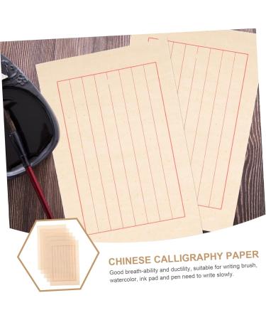 Hohopeti 50 Sheets Rice Paper Chinese Calligraphy Mat Writing Paper Calligraphy Practice Paper Stationery - Buy Online on GoSupps.com