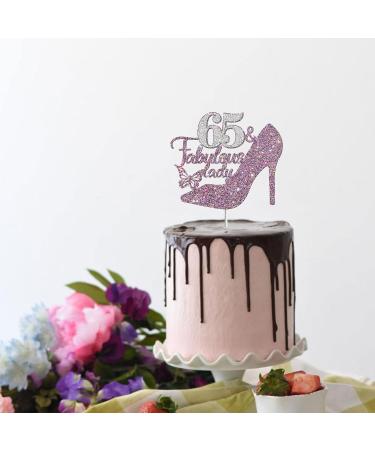 Tenhaisi Purple Sliver Glitter 65 & Fabulous Lady Cake Topper Happy 65th Birthday Party Decoration for Women Cheers to 65 Years 65th Birthday/Wedding Celebration/Anniversary Party Supplies (65) - Buy Online on GoSupps.com