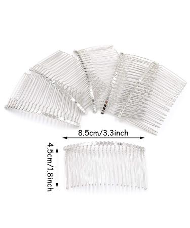Honbay 6PCS Silver Fancy DIY Hair Clips Metal Wire Combs for Bridal Wedding Veil - 22 Teeth - Buy Online on GoSupps.com