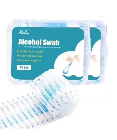 100+50 ps Alcohol Swabs Cotton Q Tips Individually Wrapped Disposable Swabsticks Sanitary First Aid Kit Safety for Women Men