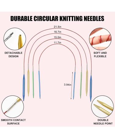LOOEN 13 Pairs of Interchangeable Circular Knitting Needles Set