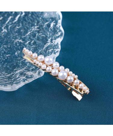 Yheakne Vintage Hair Clip Pin Gold Pearl Hair Pins Clip Pearl Hair Barrette Headpieces Decorative Hair Piece Metal Head Clip Hair Accessories for Women and Girls (Pearl) - Buy Online on GoSupps.com