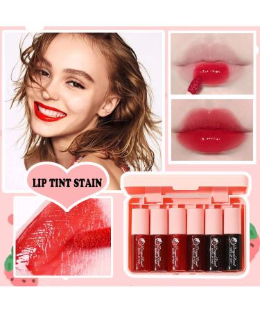 6 Colors Lip Tint Stain Set: Long-lasting Korean Lip Gloss & Cheek Tint - Waterproof, High Pigment, Vivid Color - Mini Liquid Lipstick Makeup Set - Buy Online on GoSupps.com