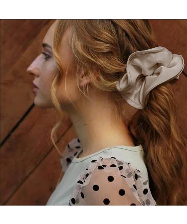 Apricot Oversized Silk Scrunchies - Elastic Satin Hair Ties for Frizz Prevention and Breakage - Buy Online on GoSupps.com