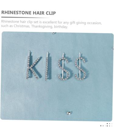 OFFSCH 1 Set Kiss Hairpin Letter Hair Barrettes Hair Decorations for Women Hair Accessories for Women Wedding Rhinestone Hair Kiss Hair Barrette Glitter Hair Pin Clip Crystal Alloy Miss - Buy Online on GoSupps.com
