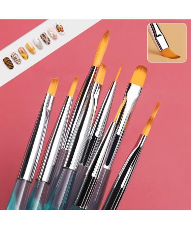 KINGMAS 8Pcs Nail Art Brushes Set for Gel Polish Manicure - Salon Quality Nail Liner Drawing Pens for DIY at Home - Buy Online on GoSupps.com