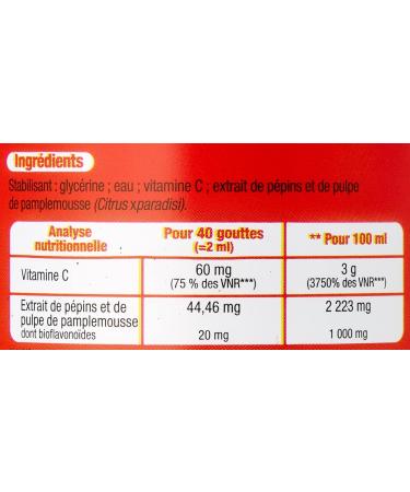 Vitavea - Grapefruit Seed Extract + Vitamin C - Boosts natural defenses - High concentration of bioflavonoids - Immunity - 200 ml - 200 days - Made in France - Buy Online on GoSupps.com