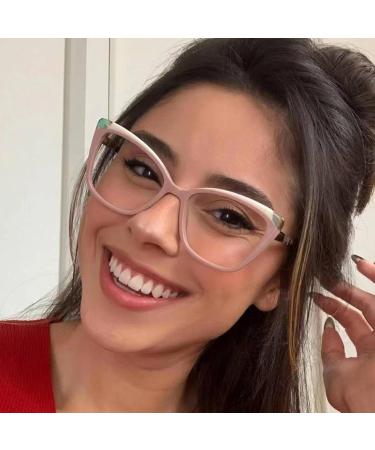 SERONI TR90 Cat Eye Blue Light Blocking Glasses for Men & Women - Anti UV Computer & Reading Glasses - 55mm Tea - Buy Online on GoSupps.com