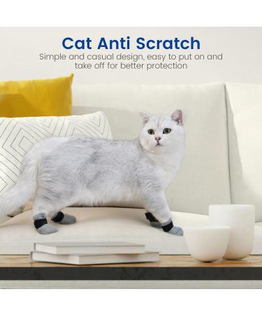 POPETPOP Breathable Cat Shoes Cat Boots 4Pcs shoes for cats cat nails caps cat claw covers Paw Covers Protectors Cat Paw Covers 10X9X0.5CM Grey - Buy Online on GoSupps.com