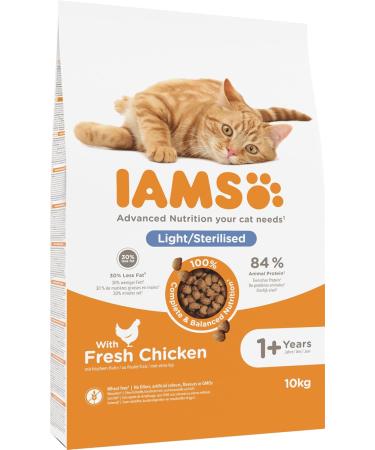 IAMS Sterilised Dry Cat Food with Chicken - 10kg for Neutered Cats Over 1 Year - Premium Nutrition - Buy Online on GoSupps.com