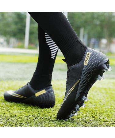 MFSH Unisex Big Boy Soccer Cleats Fg/ag High-top Spikes - Size 7 Women/6 Men - Professional Training Turf Indoor Athletic Sneaker - Black - Buy Online on GoSupps.com