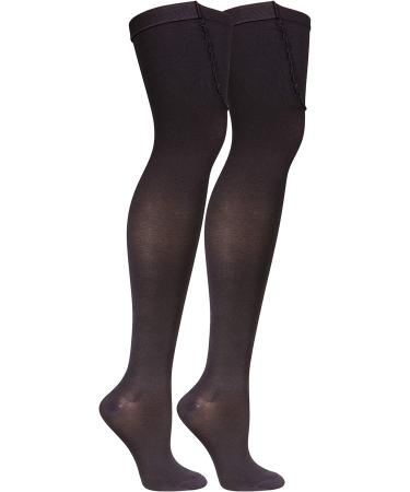 Truform 18mmHg Compression Thigh High Stockings for Men & Women - Black, Large - 1 Pair - Buy Online on GoSupps.com