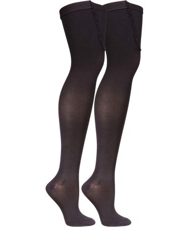 Truform Surgical Stockings - 18 mmHg Compression Thigh High for Men & Women Closed Toe Black - Large (Pack of 2 - Buy Online on GoSupps.com