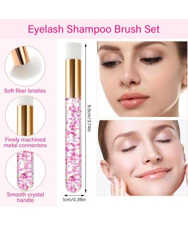 20 Pink Lash Shampoo Brushes - Glitter Crystal Eyelash Extension Cleaning Brushes for Makeup & Skin Care - Buy Online on GoSupps.com