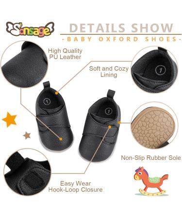 Infant Baby Oxford Shoes | Anti-Slip Trainer for Boys & Girls | 12-18 Months | Black - Buy Online on GoSupps.com