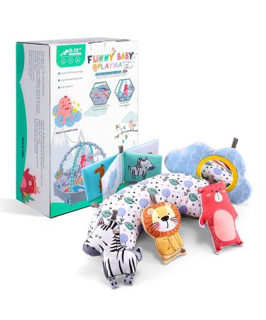 Bellababy 4-in-1 Tummy Time Mat: Baby Gym & Ball Pit with High Contrast Toys and Mirror for Sensory Development - Buy Online on GoSupps.com