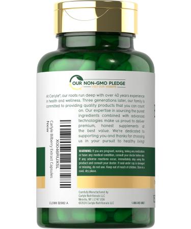 Carlyle Bilberry Extract 3600 mg Non GMO Gluten Free Fruit Supplement 150 Vegetarian Capsules - Buy Online on GoSupps.com