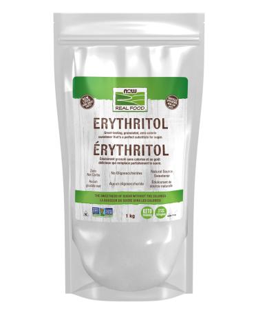 NOW Foods Erythritol Pleasant Sweetner for Reduced-Calorie and Sugar-Free Recipes Zero-Calorie Low Glycemic Impact 1kg 0 1 kg (Pack of 1)