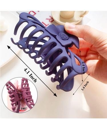 6 Pack Large Flower Claw Clips for Thick Hair - Strong Hold Matte Hair Clips for Women - Buy Online on GoSupps.com