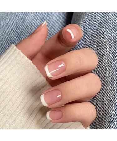YoYoee Coffin Press on Nails - Nude Short Fake Nails 24Pcs - Natural Acrylic Full Cover False Nails for Women and Girls - Buy Online on GoSupps.com