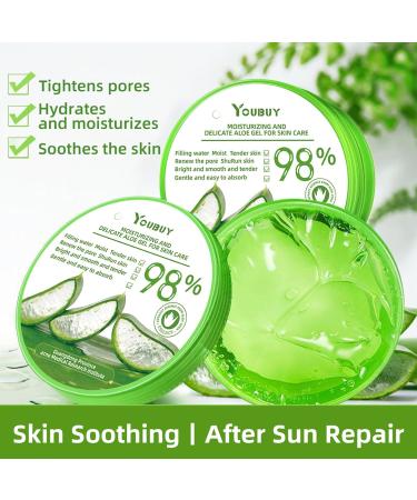 300ml Organic Aloe Vera Gel 98% Pure Aloe Vera Gel For Face & Body Aloe Vera Moisturiser For Hydrating & Smoothing Skin Aloe Vera After Sun Gel For For Dry Skin Sunburn Acne Repair - Buy Online on GoSupps.com