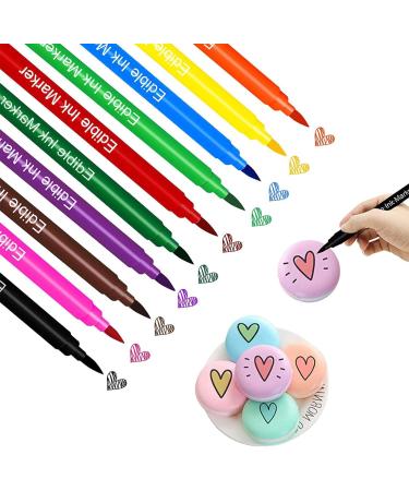 Edible 10 Colors Rainbow Dust Edible Markers Double Head Available Fine and Thick Tip Food Grade Gourmet Writers for Fondant Cakes Guanglu - Buy Online on GoSupps.com