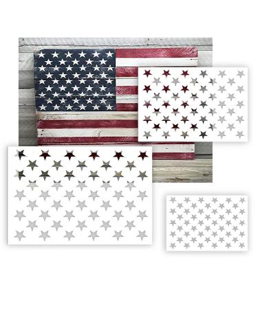 American Flag 50 Star Stencil Template, Reusable Starfield Stencil 6 Pack(3 Sizes) for Painting on Wood, Fabric, Paper, Airbrush, Glass and Wall Art, DIY Crafts Design,American Flag Projects - Buy Online on GoSupps.com