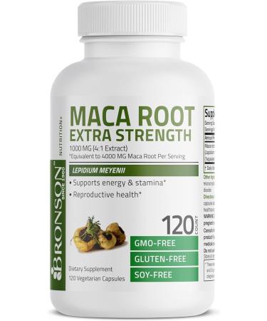 Bronson Maca Root Extra Strength 4000mg - Non-GMO 120 Vegetarian Capsules - Buy Online on GoSupps.com