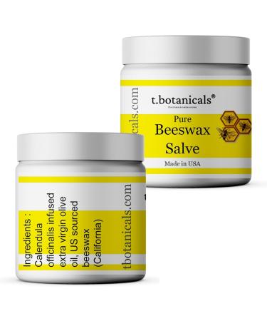 Pure Beeswax Cream with Calendula Oil - All-Natural Hand & Body Salve for Eczema Psoriasis Diaper Rash Sunburns & Cuts - t.Botanicals 2oz - Buy Online on GoSupps.com