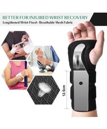 HeyBrace Adjustable Wrist Support Brace for Carpal Tunnel - Removable Metal Splint - Relieve Wrist Pain - Left Hand Size L - Buy Online on GoSupps.com