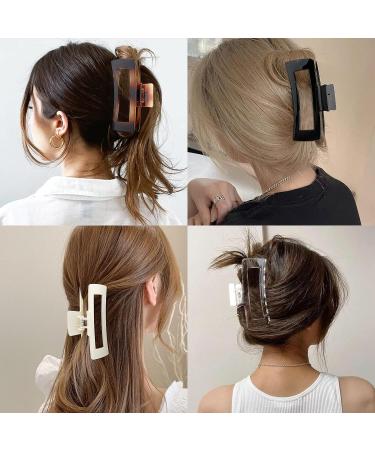 Extra Large 5 inch Hair Clips for Women - CUBACO 4pcs Acrylic Claw Clips for Thick Hair | Non-Slip and Stylish Hair Accessories for Long Hair | Durable XL Giant Hair Barrettes - Oversized Rectangle Jaw Clips - Buy Online on GoSupps.com