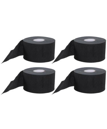 Bandes de Protection du Cou Jetables en Papier Noir 4 Rouleaux X 100 Pi ces Outil de Coiffure Hygi nique pour Salon Bande de Papier Souple et Douce Adapt e Divers Types de