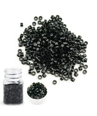 Blkb nanoringe silicone lined 3mm microring micropers micropers for hair extensions i-tip tubes black 500 pieces